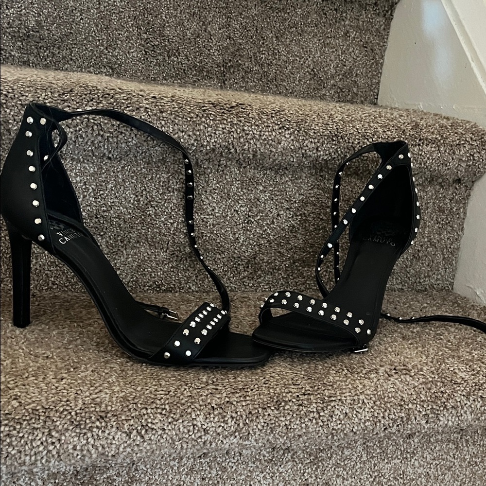 Vince Camuto Black Studded Heels